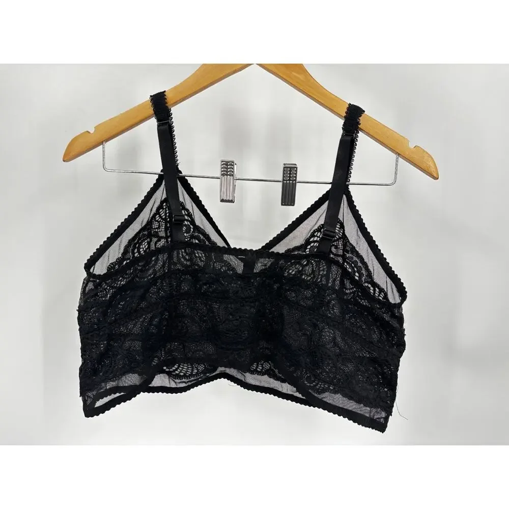 Set 2 Pack Torrid Bralette Black Geometric Floral Lace Strappy Cage Back Size 2